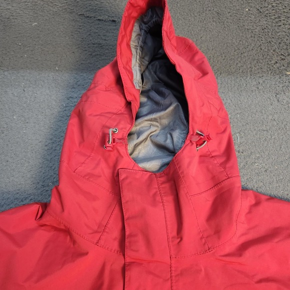 The North Face HyVent Jacket Mens Medium Red Hooded Waterproof Ski Parka Winter - Picture 5 of 13